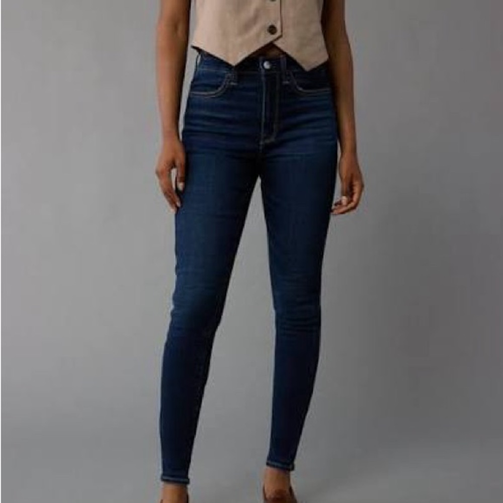 NWOT AE Next Level Super High-Waisted Jegging in Dark Ink